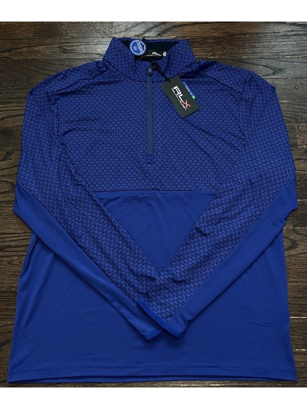NWT Ralph Lauren RLX Golf 1/4 Zip Pullover Mens Size Large Geo Print Blue $138